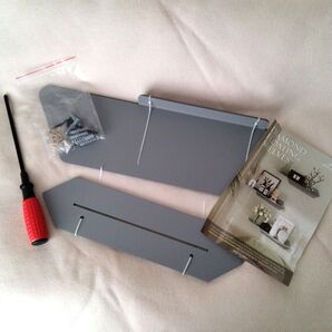 ★残り1点★ 3段フローティングシェルフ グレー 3個セット フローティングシェルフ 壁装飾 シェルフ 壁マウント 棚 リビング