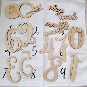 ★残り1点★月齢フォト カード 寝相アート 撮影シーツ マンスリーカード 天素材 木 ナチュラル 記念 撮影 成長記録 赤ちゃん