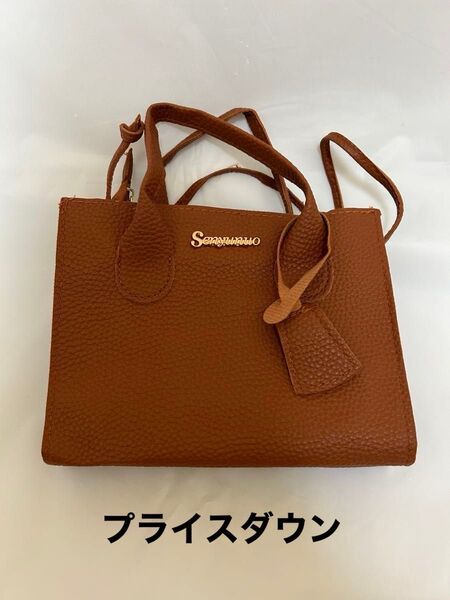 未使用新品 2way ミニバック ブラウン ノーブランド