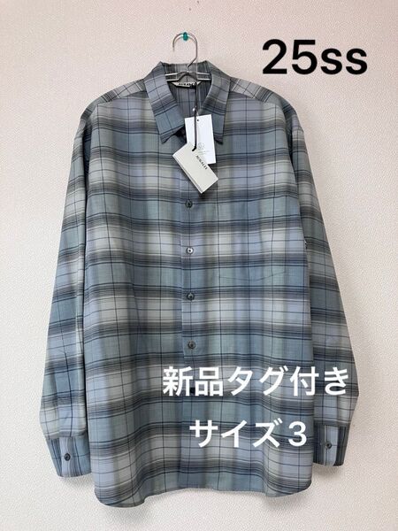 25ss【新品タグ付き】AURALEE SUPER LIGHT WOOL CHECK SHIRT 3