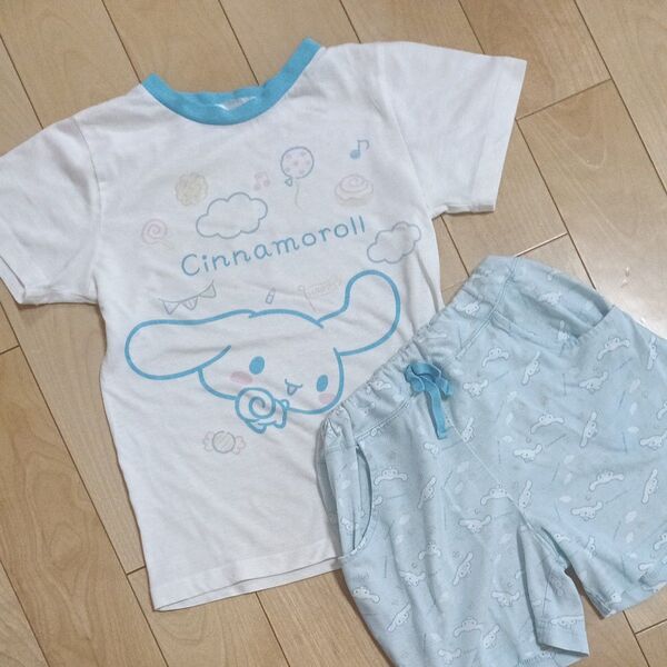 サンリオ シナモロール パジャマ 半袖 ショートパンツ 半ズボン 上下セット 半袖Tシャツ 部屋着 140