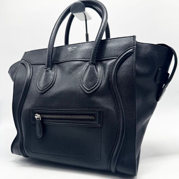 【極美品】CELINE セリーヌ ラゲージ マイクロショッパー ハンドバッグ ブラック 黒