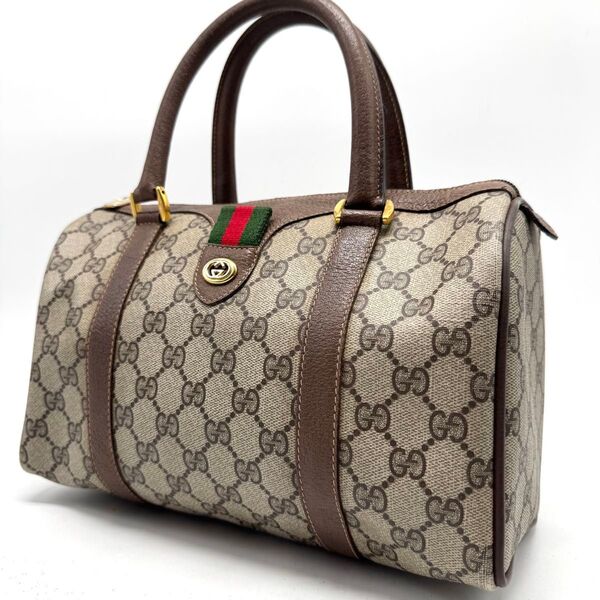 【極美品】GUCCI グッチ ミニボストンバッグ ハンドバッグ GG柄 シェリーライン インターロッキング