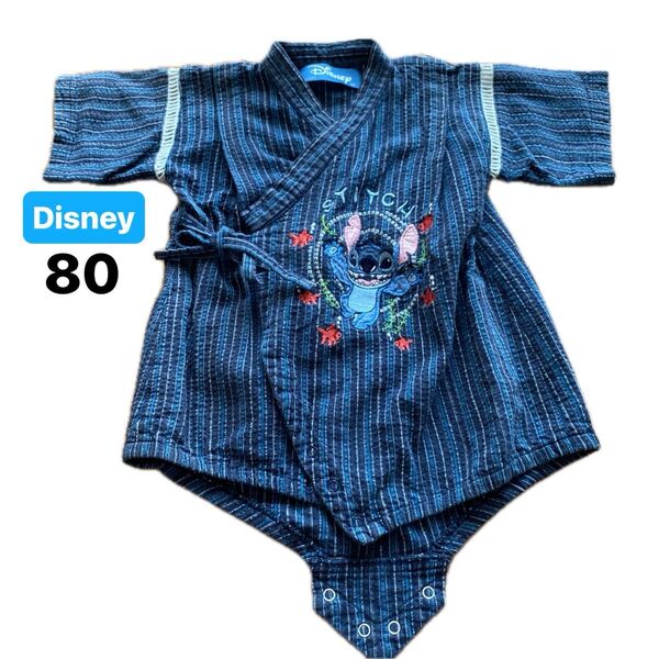 N 即購入OK キッズ 子供服 80 甚平 お祭り 夏祭り 夏 ディズニー Disney スティッチ ベビー