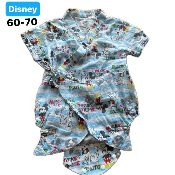 Y 即購入OK キッズ ベビー 子供服 60 70 甚平 半袖 夏祭り Disney ミッキー