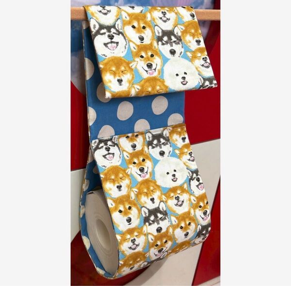 柴犬柄トイレットペーパーホルダーカバー しば犬柄トイレットペーパーホルダーカバー トレスグッズ トイレ用品 柴犬柄 しば