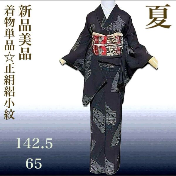 正絹 絽 小紋 着物品 新品 薄物