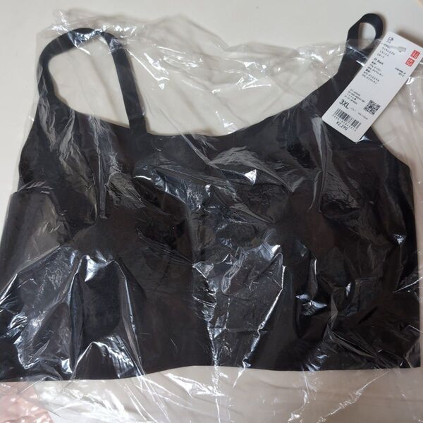 ユニクロ ワイヤレスブラブラリラックスUネック 3XL ブラック 未使用