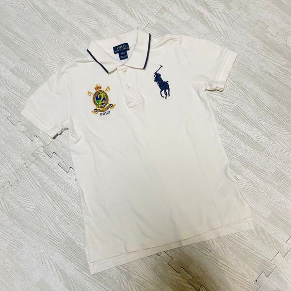 POLO RALPH LAUREN ポロラルフローレン 半袖ポロシャツ 7サイズ 130㎝ ホワイト 白