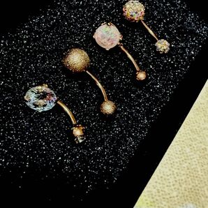 へそピアス 4点セット ゴールド