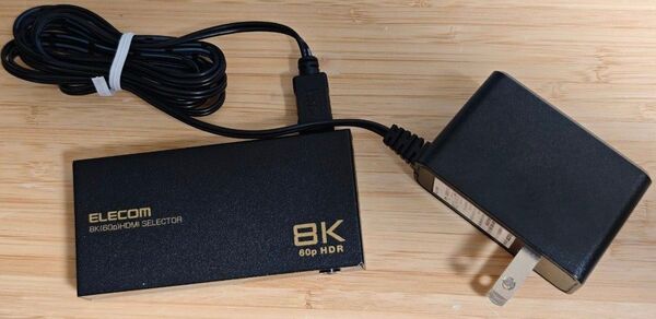 ELECOM HDMI切替器 8K対応(DH-SW8KP21BK) + 8K対応HDMIケーブル1m 2本