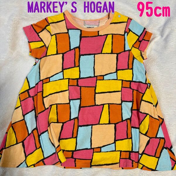 MARKEY'S HOGAN ワンピース 95cm マーキーズ ホーガン 女の子 半袖 ワンピ スカート レギンス マルチカラー