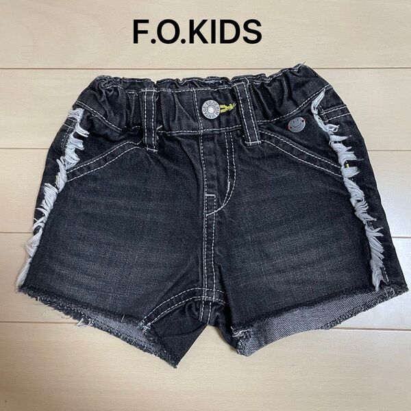 エフオーキッズ F.O.KIDS デニムショートパンツ 90 ブラック