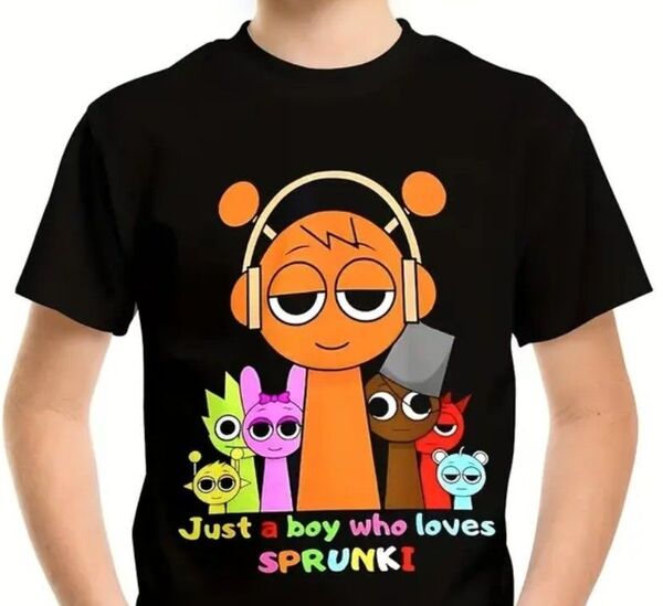 Tシャツ 新品 スプランキー 120 130 140 ブラック オレン ブラッド sprunki
