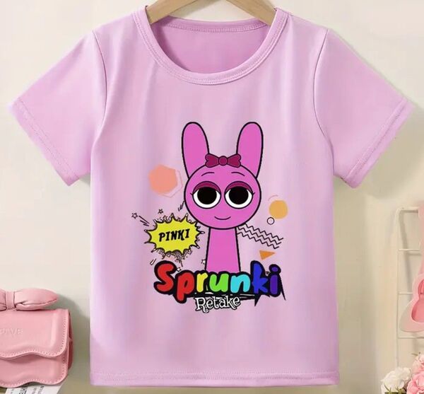 新品 スプランキー Tシャツ 120 130 140 パープル ピンキ 紫 sprunki