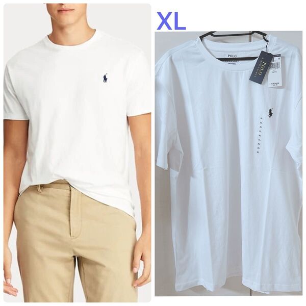 【新品】POLO Ralph Lauren メンズTシャツ XL ホワイト 男女兼用 ラルフローレン 【正規品】