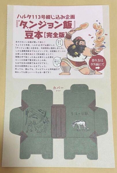 ハルタ付録 2024年 vol.113 豆本 非売品『ダンジョン飯』センシの日記 生活の記録 九井諒子