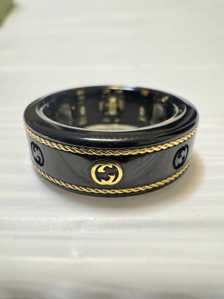 GUCCI ブラックリング 専用ボックス付き oura ring サイズ US8 オーラリング