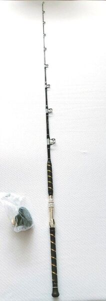 ロッド 二代目 青物キリング190-200号 デカ当付 BLACK 美品 キハダ マグロ 船竿 ベイトロッド