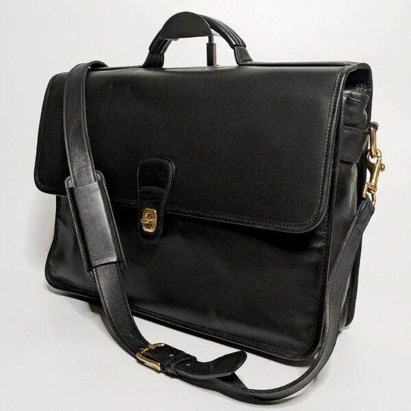 COACH オールドコーチ 2way ビジネスバッグ ブリーフケース 0542 ブラック ターンロック ショルダーバッグ A4