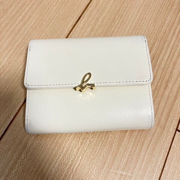 アニエスベー 三つ折り財布 ホワイト agnes b. コンパクト財布