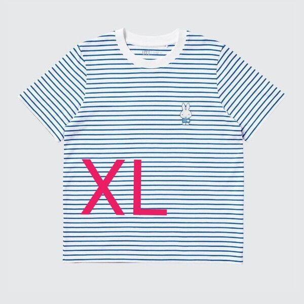 ユニクロ ミッフィー Tシャツ ブルー ボーダー XL