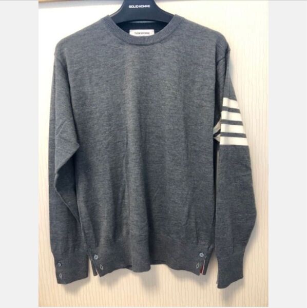 THOM BROWNE トムブラウン ウールセーター グレー メンズ