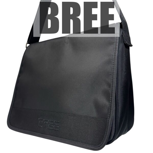 極美品 BREE ブリー ショルダーバッグ メッセンジャーバッグ ナイロン ブラック 通勤 通学 A4 肩掛け 斜め掛け