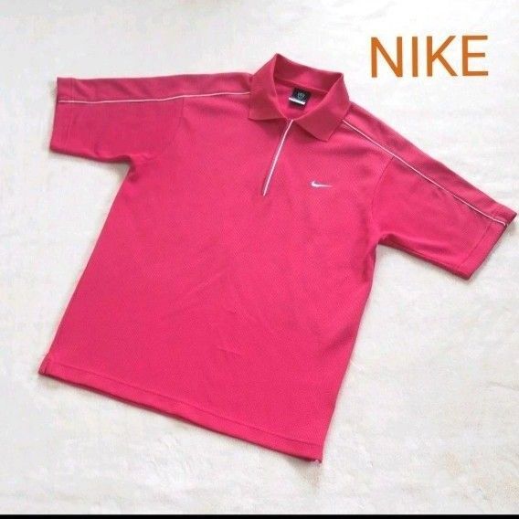【NIKE】ナイキ ☆ 半袖シャツ FIT DRY スポーツウェア ゴルフウェア ハーフジップ ポロシャツ M