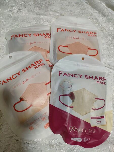FANCY SHARP MASK Lサイズ 10枚入り×4袋セット バイカラー 不織布マスク 3D小顔マスク