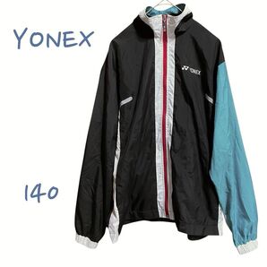 【K0029】YONEX ヨネックス ウィンドブレーカー 140 黒 ブラック エメラルドグリーン スポーツウェア