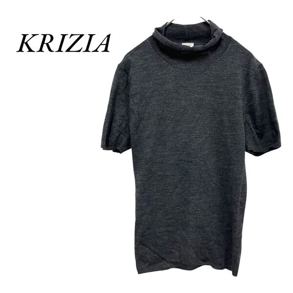 【0071】クリツィア KRIZIA 半袖ニット タートルネック ウール グレー