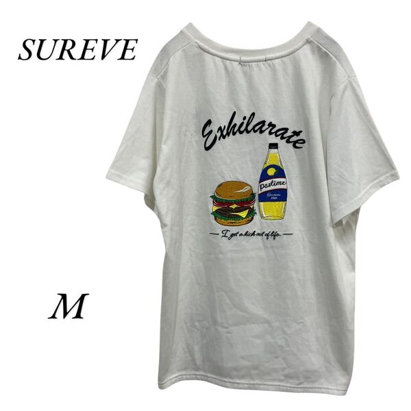 【0101】SUREVE Tシャツ ハンバーガー プリント M ホワイト
