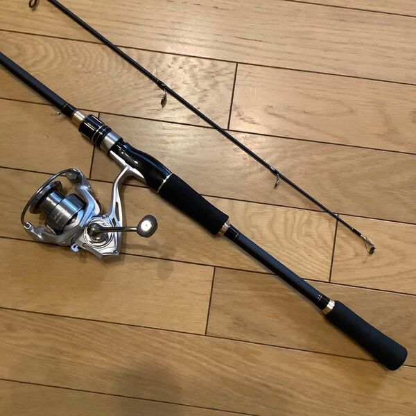 ショアジギ シーバス 1.8mスピニングロッドと3000番スピニングリール