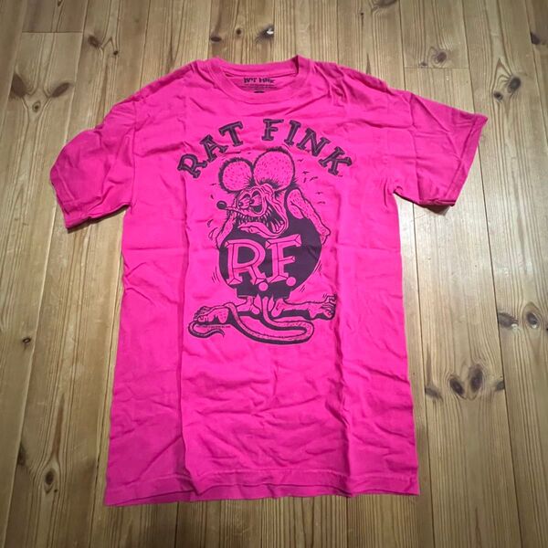 RAT FINK 半袖 Tシャツ S ピンク ビンテージ古着 ラットフィンク ビンテージ 半袖Tシャツ ビビットピンク