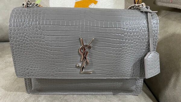 SAINT LAURENT サンローラン カサンドラ トップハンドルバッグ グレー