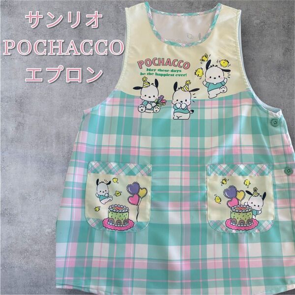 2580→2380円!サンリオ POCHACCO エプロン かわいいエプロン エプロン 保育士 介護士 大人用 サイドボタン