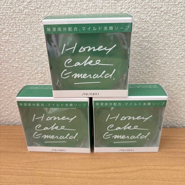 即購入可 資生堂 ホネケーキ エメラルド NA 透明洗顔石鹸 宝石石鹸 3個セット HONEY CAKE