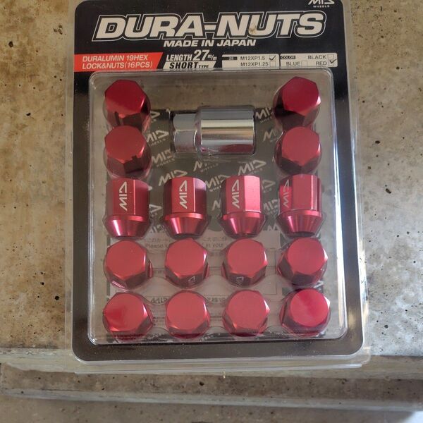 MID DURA-NUTS ロックナット 16個セット レッド M12×P1.5/P1.25