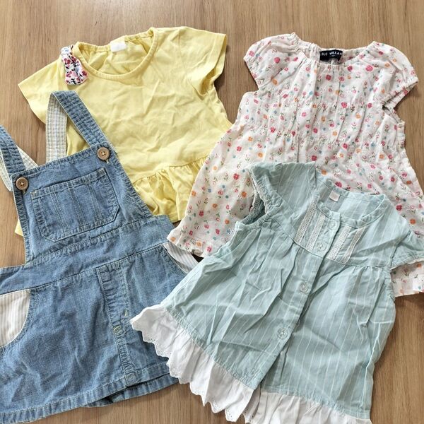 ワンピース ブラウス スカート トップスチュニック 女の子 90cm 4点セット ※即購入可