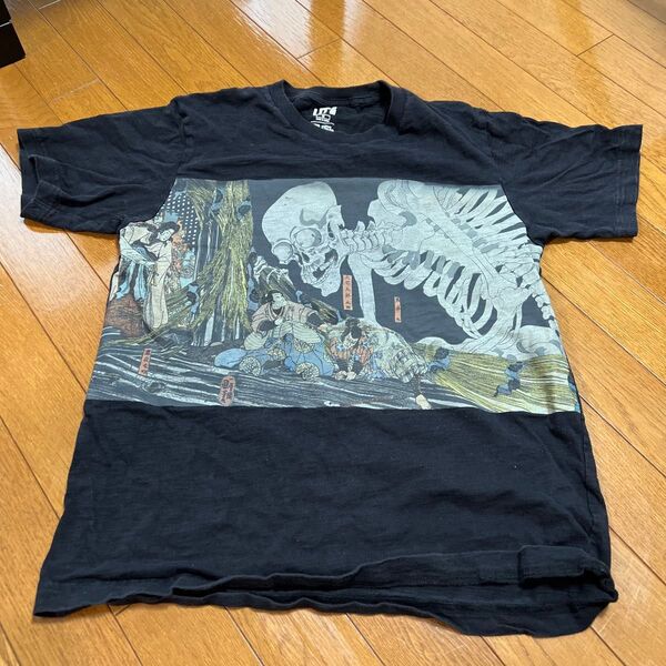 ユニクロ UT 歌川国芳 Tシャツ M ブラック 骸骨 江戸浮世絵 デザインTシャツ