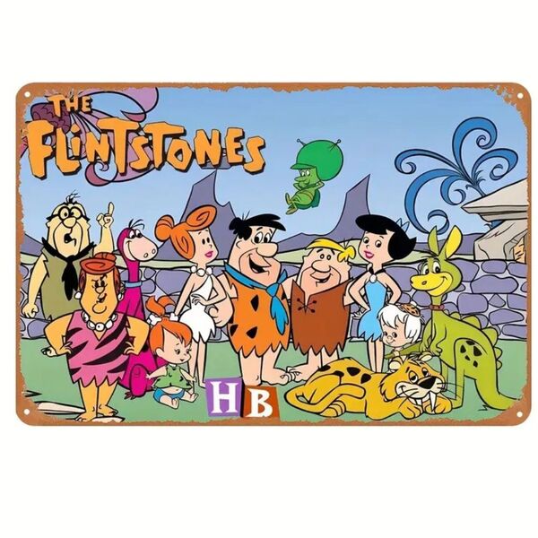 フリントストーン ② The Flintstones ブリキ看板 アメリカン雑貨