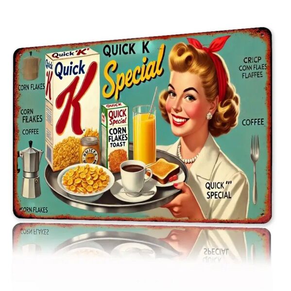 ケロッグ Kellogg's ⑩ 金属ブリキ看板 アメリカン雑貨 アメリカンダイナー