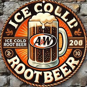A&W ルートビア ⑭ Root Beer ブリキ看板 アメリカン雑貨 エンダー
