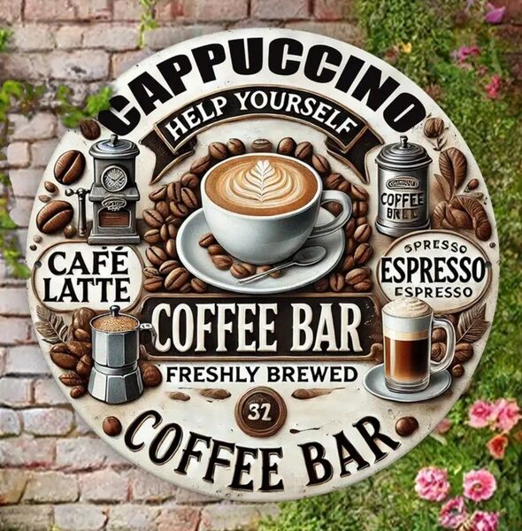 コーヒーバー カフェ COFFEE BAR ブリキ看板 飲食店 カフェインテリア USA