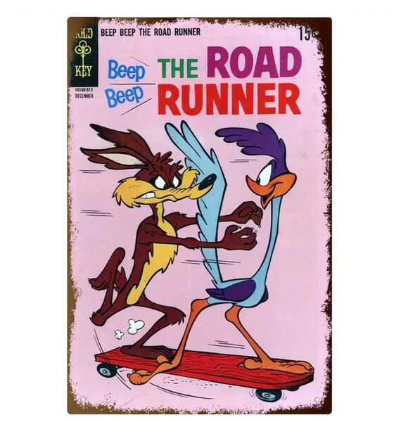 ロードランナー BEEP BEEP THE ROAD RUNNER ブリキ看板 アメリカン雑貨 メタルサインプレート インテリア