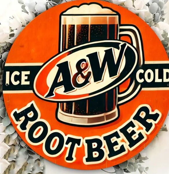 A&W ルートビア ⑫ Root Beer ブリキ看板 アメリカン雑貨 エンダー