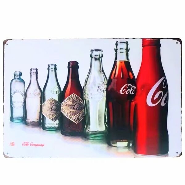 コカ・コーラ⑤ Evolution of Coca Cola ブリキ看板 アメリカン雑貨 USA