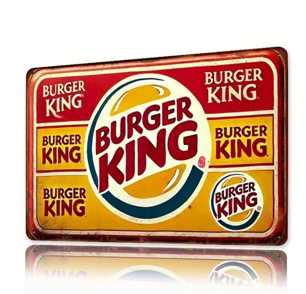 バーガーキング ⑨ BURGER KING 金属ブリキ看板 アメリカン雑貨 USA