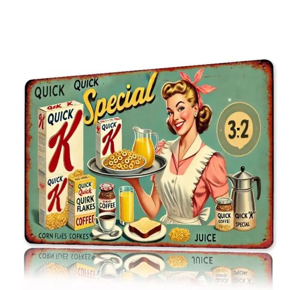 ケロッグ ③ Kellogg's 金属ブリキ看板 アメリカン雑貨 アメリカンダイナー USA